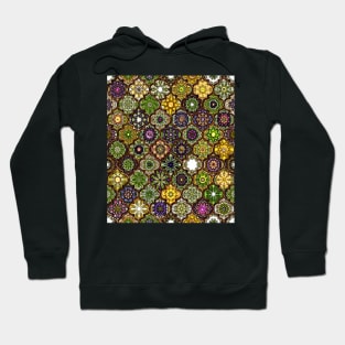 Moroccan Tile pattern, metallic green Hoodie